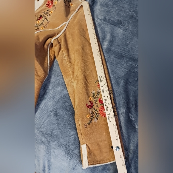 St. John's Bay XL  Faux Suede 90s Vintage Jacket Warm Pockets Floral - Picture 15 of 16